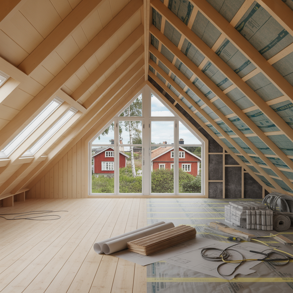 renovera vind till boyta kostnad isolering och tillstand